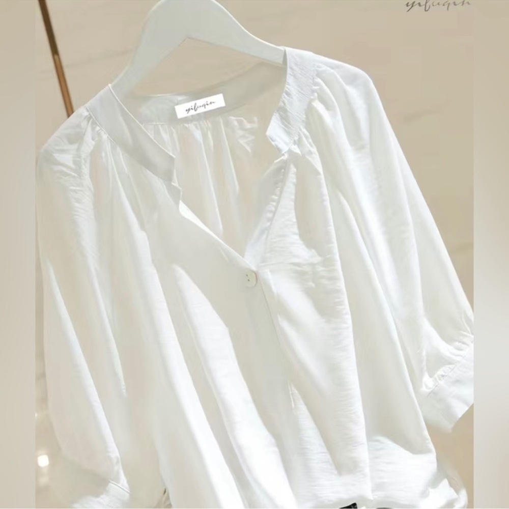 NWT Boho Oversized Blouse in Cotton White